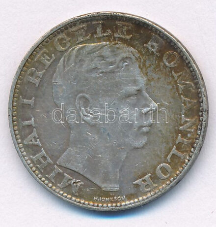 Románia 1942. 200L Ag 'I. Mihály' T:2,2- patina Romania 1942. 200 Lei Ag 'Mihai I' C:XF,VF patina Krause KM#63