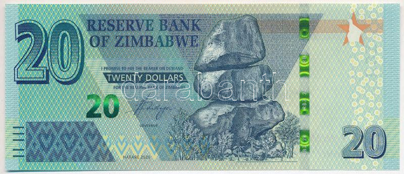 Zimbabwe 2020. 20$ 'AG8889818' T:I Zimbabwe 2020. 20 Dollars 'AG8889818' C:UNC Krause P#104