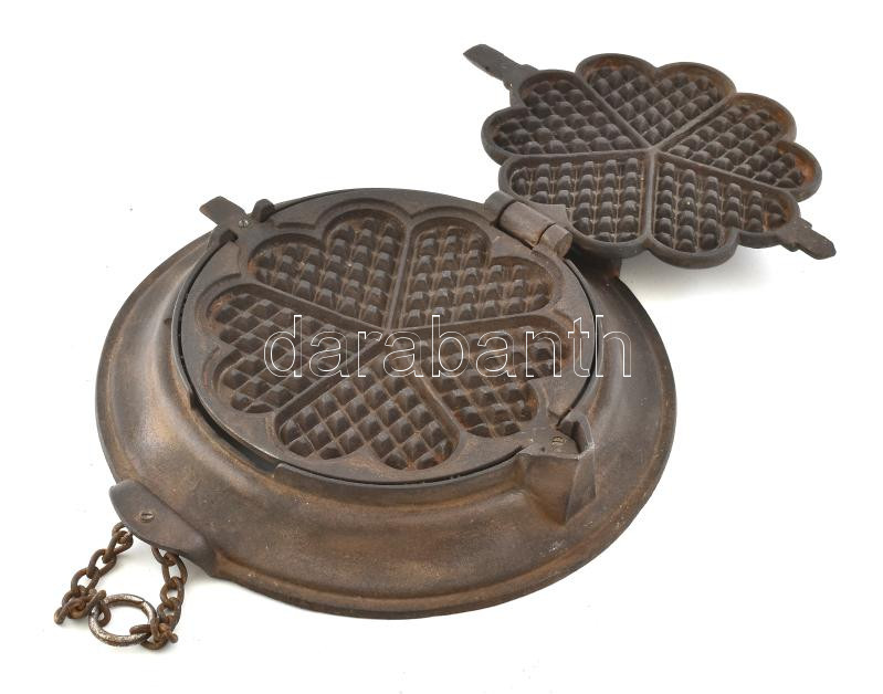 Öntöttvas antik ostyasütő 33 cm - Image 2