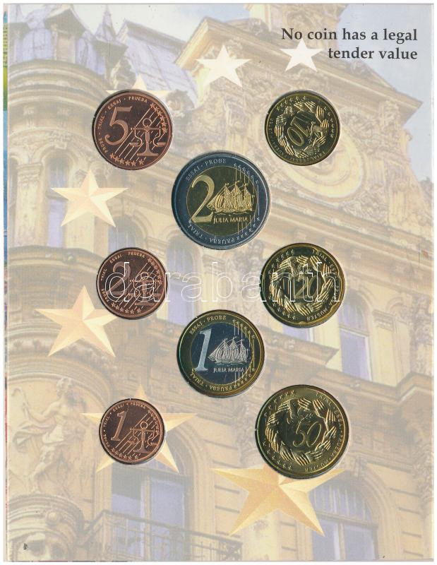 Lettország 2004. 1c-2E (8xklf) 'Euro próbaveretek' szettben T:BU Latvia 2004. 1 Cent - 2 Euro (8xdiff) 'Euro trial set' C:BU - Image 2