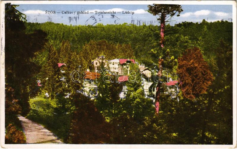 1930 Stószfürdő, Stoósz-fürdő, Kúpele Stós; látkép, nyaralók / villas, spa (EK)