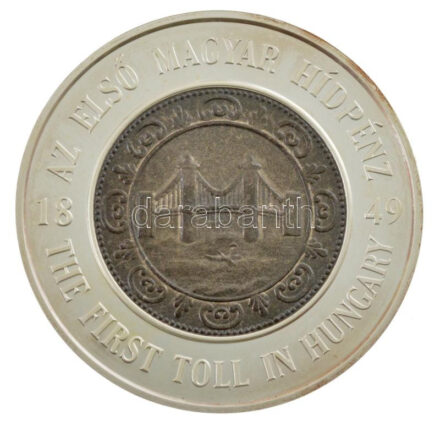 2001. 'MKB - Híd az értékekhez / Az első magyar hídpénz 1849' kétoldalas jelzett Ag emlékérem tokban (31,15g/0.999/42,5mm) T:1- (PP) patina, ujjlenyomat, fo.