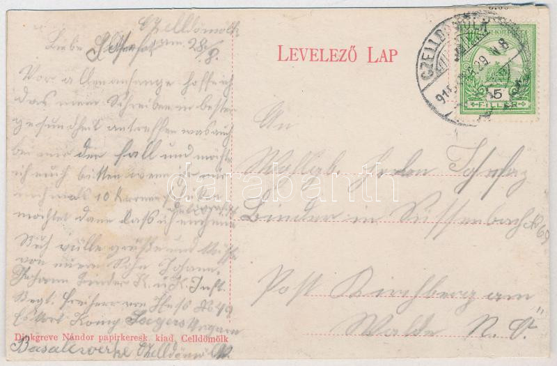 1915 Alsóság, (Celldömölk) Sághegy, Bazaltbánya, sikló, iparvasút. Dinkgreve Nándor kiadása (r) - Image 2