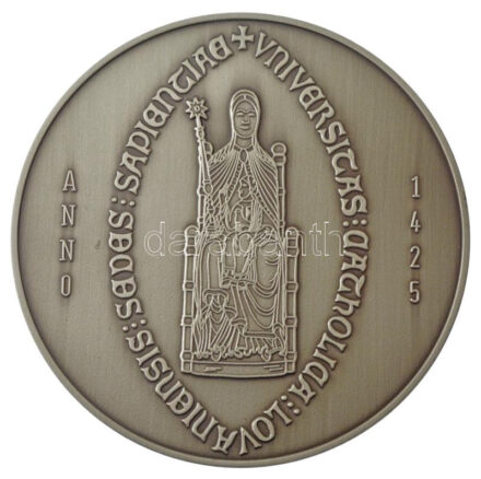 Belgium DN 'A Leuveni Katolikus Egyetem évfordulója' kétoldalas ezüstözött bronz emlékérem tokban (60mm) T:1- Belgium ND 'Anniversary of the Catholic University of Louvain' two-sided silver-plated bronze commemorative medallion in hardcase