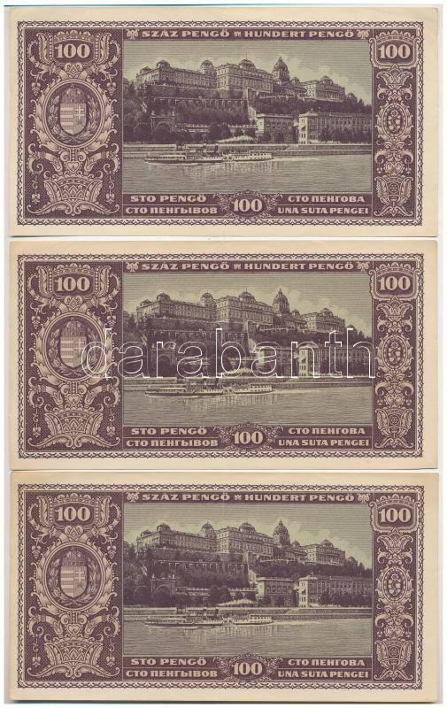 1945. 100P (2x) sorszámkövetők 'E 198 036523 - E 198 036524' + 100P 'E 198 036521' T:II,II- Adamo P18 - Image 2