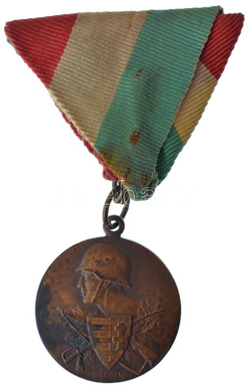 Gács Lajos (1905-1981) ~1940. '15. GY.E. KER. DOBÁS III' bronz díjérem, 'Ludvig' gyártói jelzéssel, mellszalagon (30mm) T:2 patina
