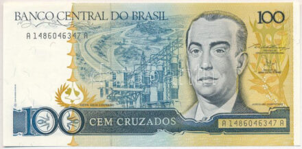 Brazília DN (1987) 100C 'A 1486046347 A' T:I- Brazil ND (1987) 100 Cruzados 'A 1486046347 A' C:AU Krause P#211