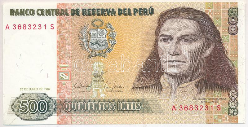 Peru 1987. 500I 'A 3683231 S' T:I,I- Peru 1987. 500 Intis 'A 3683231 S' C:UNC,AU Krause P#134