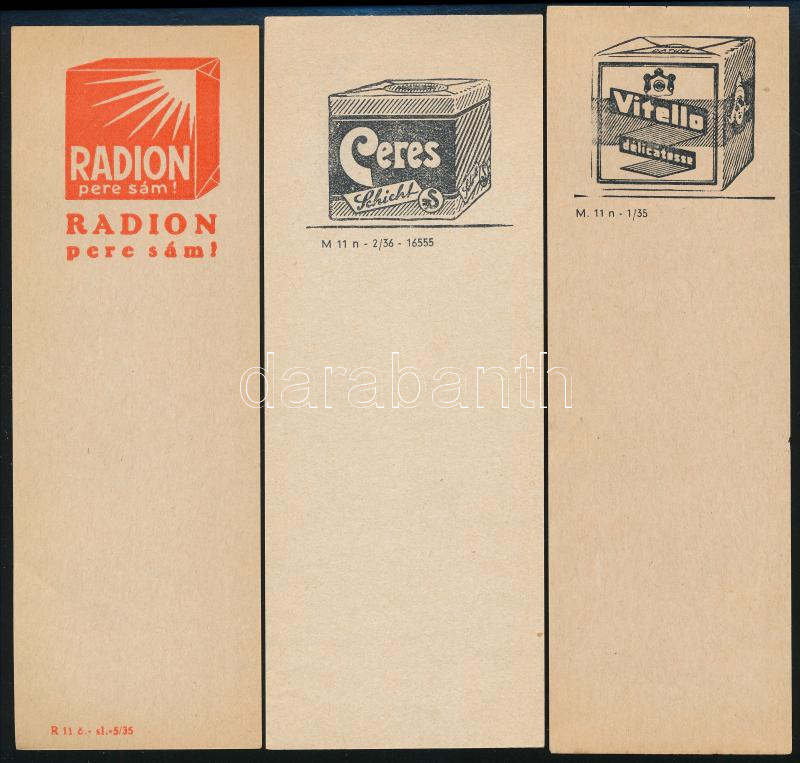 cca 1930-1940 3 db különféle számolócédula, jó állapotban