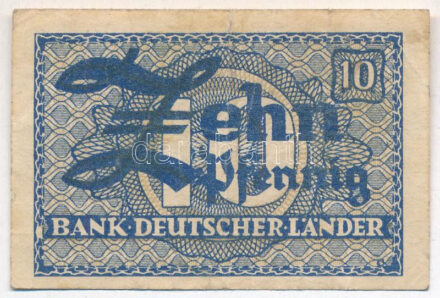 NSZK 1948. 10pf T:III kis szakadás, folt FRG 1948.10 Pfennig C:F small tear, spot Krause P#12