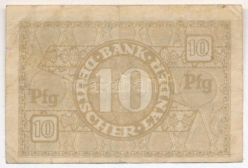 NSZK 1948. 10pf T:III kis szakadás, folt FRG 1948.10 Pfennig C:F small tear, spot Krause P#12 - Image 2