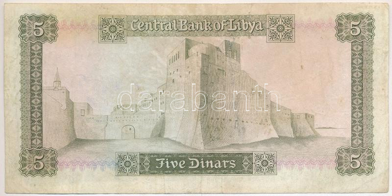 Líbia DN (1972) 5D 'B/26 821030' T:III,III- szakadás, restaurálva Libya ND (1972) 5 Dinars 'B/26 821030' C:F,VG tear, restored Krause P#36b - Image 2