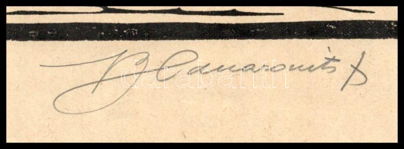 Blanarovits József / Jozef Blanarovits (1889-1966): Pozsonyi részlet. Fametszet, papír, jelzett. Lap széle kissé foltos. 30x23 cm - Image 3