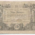1860. 10kr 'D' sorozat T:IV ragasztva Hungary 1860. 10 Kreuzer 'D' series C:G taped Adamo G92