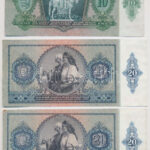 1936. 10P + 1941. 20P (4x) + 1944. 5P 'A Vöröshadsereg Parancsnoksága' T:III közte szép papír, folt - Image 4