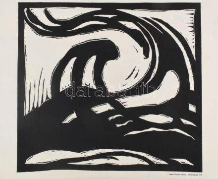 Mattis-Teutsch János (1884-1960): Linómetszet 1919. Szitanyomat. Készítette 1979-ben 130 példányban a Pesti Műhely: Bak Imre, Fajó János és Nádler István. Összeáll. Fajó János. 47,5x52 cm