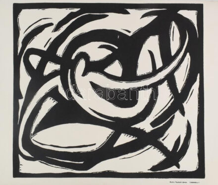 Mattis-Teutsch János (1884-1960): Linómetszet 1916. Szitanyomat. Készítette 1979-ben 130 példányban a Pesti Műhely: Bak Imre, Fajó János és Nádler István. Összeáll. Fajó János. 47,5x52 cm