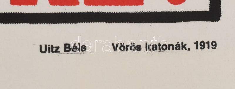 Uitz Béla (1887-1972): Vörös katonák, 1919. Szitanyomat. Készítette 1979-ben 130 példányban a Pesti Műhely: Bak Imre, Fajó János és Nádler István. Összeáll. Fajó János. 38x57 cm - Image 2