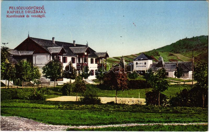 Felsőzúgó-fürdő, Ruzsbachfürdő, Bad Ober Rauschenbach, Kúpele Vysné Ruzbachy; Karolina nyaraló és vendéglő / villa, restaurant, spa