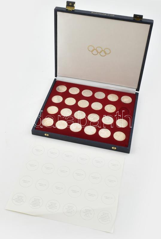Német Szövetségi Köztársaság 1972. 10M Ag (24xklf) 'Olimpia Münchenben' kiadásban, díszdobozban