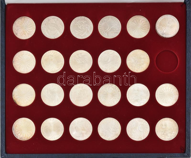 Német Szövetségi Köztársaság 1972. 10M Ag (24xklf) 'Olimpia Münchenben' kiadásban, díszdobozban - Image 2