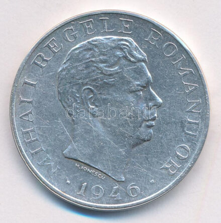 Románia 1946. 100.000L Ag 'I. Mihály' T:2- ph, karc Romania 1946. 100.000 Lei Ag 'Mihai I' C:VF edge error, scratch Krause KM#71