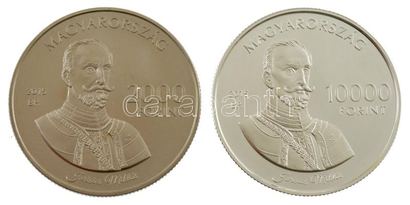 2015. 2000Ft Cu-Ni 'Jurisics Miklós / Kőszeg' + 10.000Ft Ag 'Jurisics Miklós / Kőszeg' kapszulában, tanúsítvánnyal T:BU,PP Adamo EM297, EM298