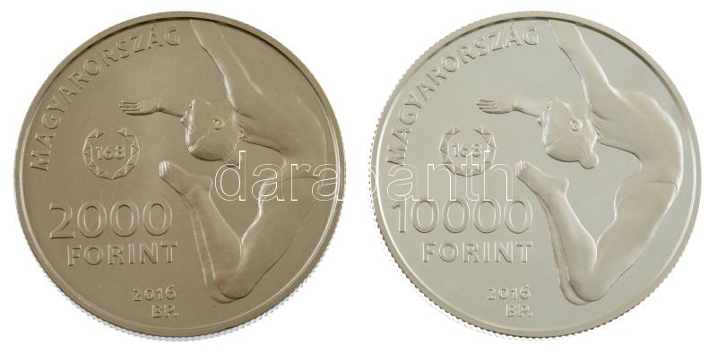 2016. 2000Ft Cu-Ni 'XXXI. Nyári Olimpiai Játékok - Rio' + 10.000Ft Ag 'XXXI. Nyári Olimpiai Játékok - Rio' tanúsítvánnyal T:BU,PP Adamo EM312, EM314 - Image 2