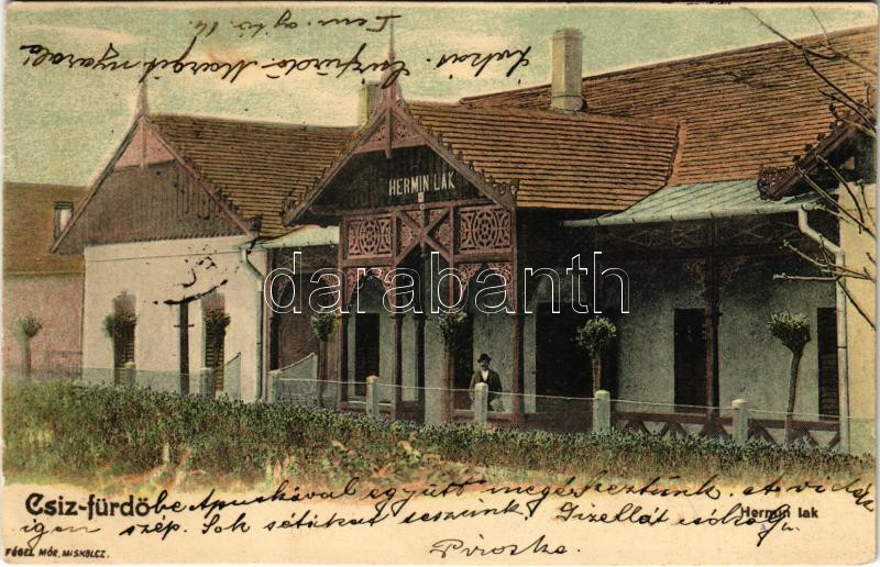 1902 Csíz, Csízfürdő, Kúpele Cíz; Hermin lak, nyaraló. Fogel Mór kiadása / villa, spa (kis szakadás / small tear)