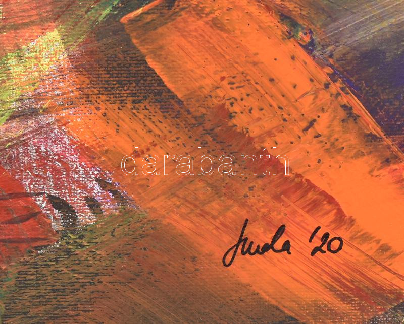 Nagy Imola (1976-): Manökenek. Akril, vászon, jelzett, hátoldalán autográf felirattal, 80x60 cm - Image 2