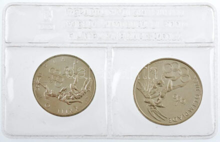San Marino 1984. 500L Ag 'XXIII. Nyári Olimpia' + 1000L Ag 'XXIII. Nyári Olimpia' tanúsítvánnyal, tájékoztatóval, lezárt fóliában, közös dísztokban T:1 San Marino 1984. 500 Lire Ag 'XXIII Olympic Games' + 1000 Lire Ag 'XXIII Olympic