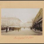 cca 1910 Budapest, Vörösmarty tér, fotó paszpartuban, 12,5×17,5 cm