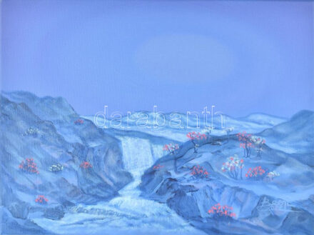 David Beeri (1951-): Képzelet. Olaj, vászon. Jelezve jobbra lent, a hátoldalán autográf felirattal. 30x40 cm