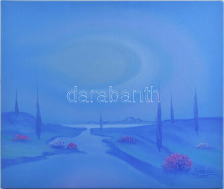 David Beeri (1951-): Jegenyék. Olaj, vászon. Jelezve jobbra lent, a hátoldalán autográf felirattal. 50x60 cm