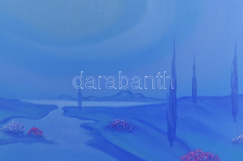 David Beeri (1951-): Jegenyék. Olaj, vászon. Jelezve jobbra lent, a hátoldalán autográf felirattal. 50x60 cm - Image 3