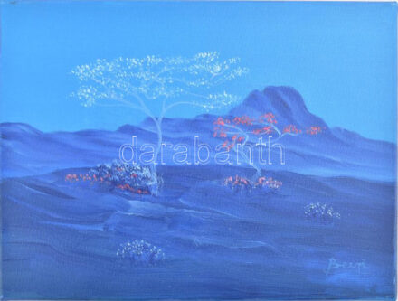 David Beeri (1951-): Dombtető. Olaj, vászon. Jelezve jobbra lent, a hátoldalán autográf felirattal. 30x40 cm