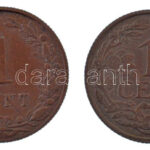 Hollandia 1883. 1c bronz + 1922. 1c bronz T:2,2- patina Netherlands 1883. 1 Cent bronze + 1922. 1 Cent bronze C:XF,VF patina Krause KM#107, KM#152