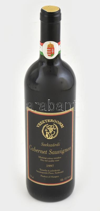 1997 Vesztergombi Szekszárdi Cabernet Sauvignon, bontatlan palack száraz vörösbor, pincében, szakszerűen tárolva,13,5%, 0,75 l.
