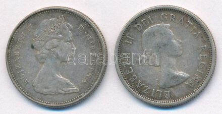 Kanada 1962-1966. 25c Ag 'II. Erzsébet' (2xklf) T:2 patina Canada 1962-1966. 25 Cents Ag 'Elizabeth II' (2xdiff) C:XF patina