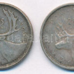 Kanada 1962-1966. 25c Ag 'II. Erzsébet' (2xklf) T:2 patina Canada 1962-1966. 25 Cents Ag 'Elizabeth II' (2xdiff) C:XF patina - Image 2