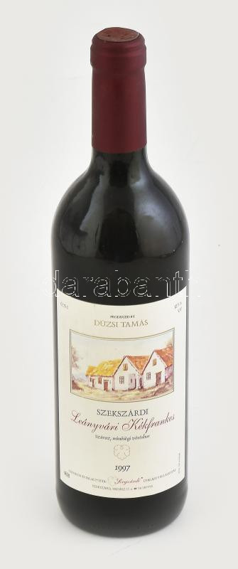 1997 Dúzsi Tamás Szekszárdi Leányvári Kékfrankos, bontatlan palack száraz vörösbor, pincében szakszerűen tárolt, 12,5%, 0,75l.