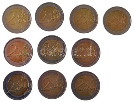 2007-2021. 2E (10xklf) forgalmi emlékkiadások, mind különböző T:2,2- 2007-2021. 2 Euro (10xdiff) circulating commemorative issues, all different C:XF,VF