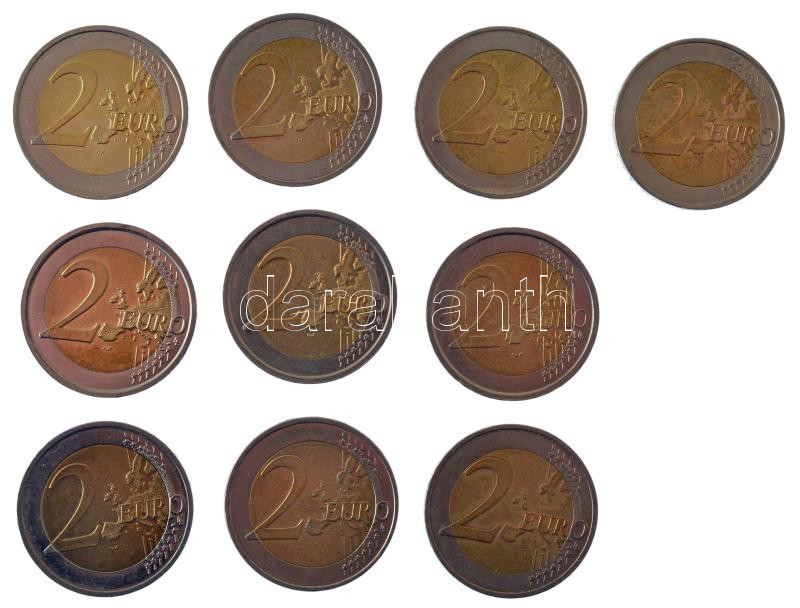 2007-2021. 2E (10xklf) forgalmi emlékkiadások, mind különböző T:2,2- 2007-2021. 2 Euro (10xdiff) circulating commemorative issues, all different C:XF,VF