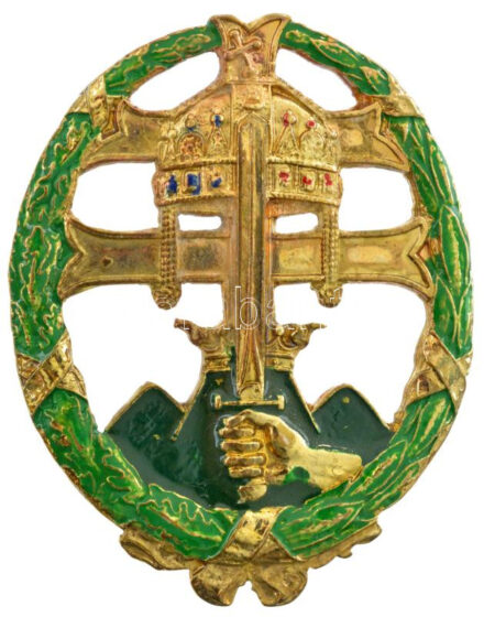 DN 'Csapattiszti jelvény' zománcozott kitüntető jelvény modern másolata, pillangó patent típusú rögzítéssel (43x51mm) T:1-