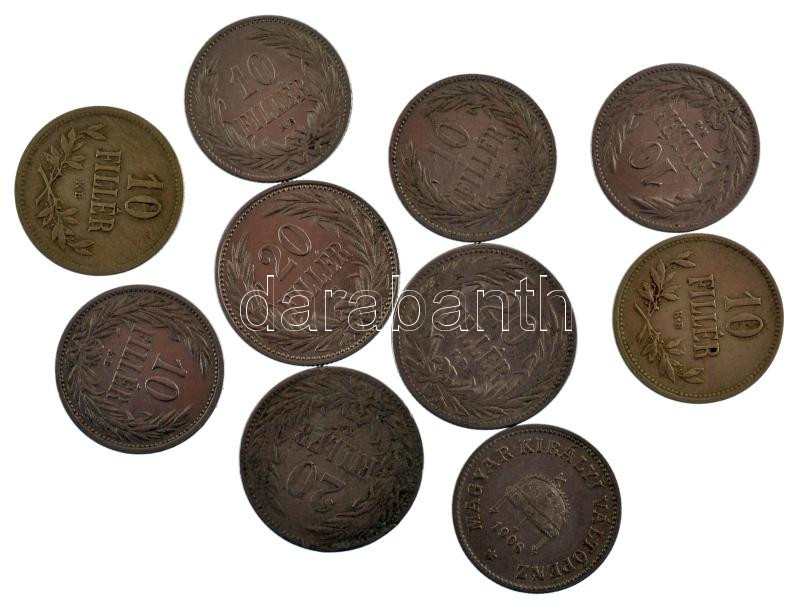 1893-1916. 10f (7xklf) + 1893-1908. 20f (3xklf) T:2,2- patina