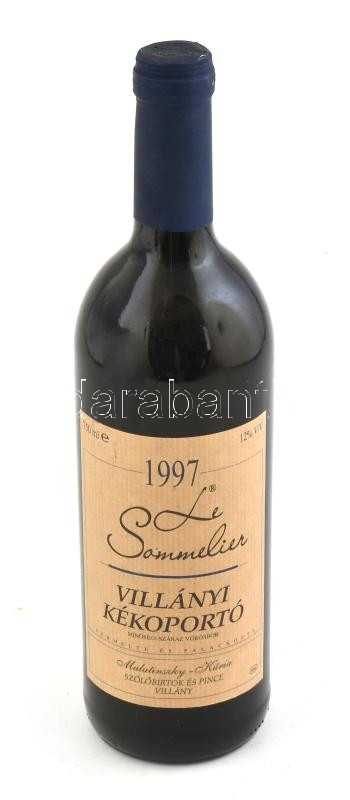 1997 Malatinszky Le Sommelier Villányi Kékoportó, bontatlan palack száraz vörösbor, pincében, szakszerűen tárolva,12%, 0,75 l.