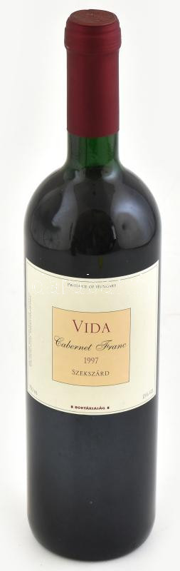 1997 Vida Szekszárd Cabernet Franc, bontatlan palack száraz vörösbor, pincében, szakszerűen tárolva,13%, 0,75 l.