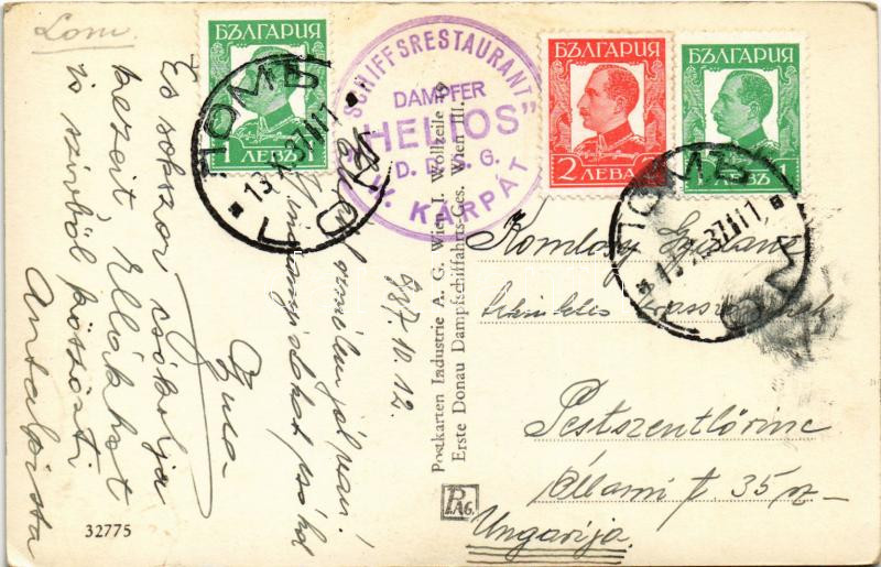 1937 Lom, port, steamship station + 'Schiffsrestaurant Dampfer Helios DDSG W. Kárpát' (EK) - Image 2