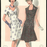 cca 1950 3 db Wemo Modes Internationales vintage divatkép, ofszet nyomat, papír, egyik lap széle kissé foltos, 32x21,5 cm - Image 3