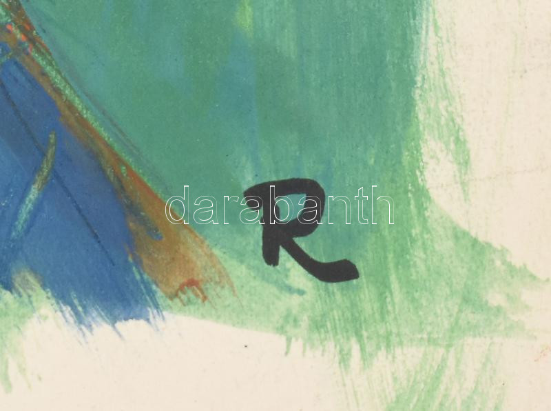 Rác András (1926-2013): Női félakt. Vegyes technika, papír. Jelzett. 36x30 cm - Image 3